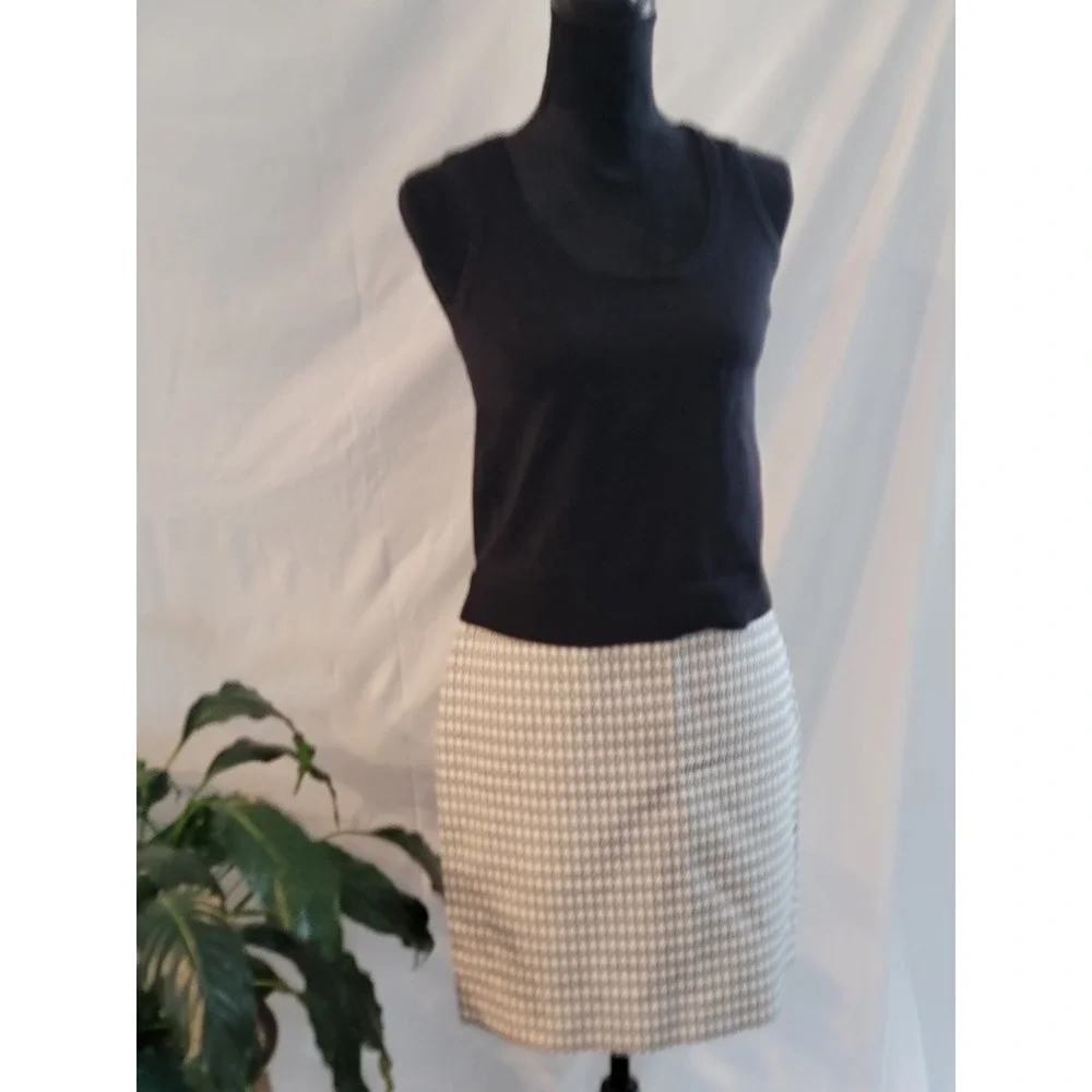 Ann Taylor Black White Geometric Oval Print Pencil Skirt Size‎ 4 Business Office